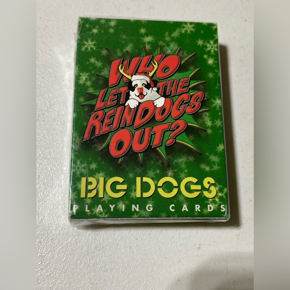 Who Let The Reindogs Out Big Dogs playing cards NEW